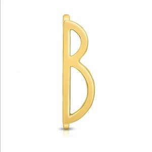 14K Gold Plated Horizontal Initial Ring Size 9